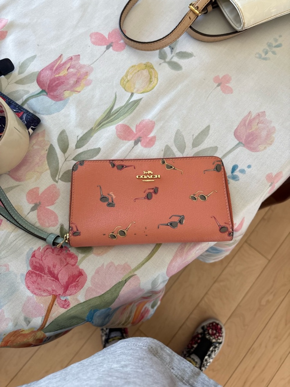 Coach Coral Sunglasses Print Wristlet Wallet